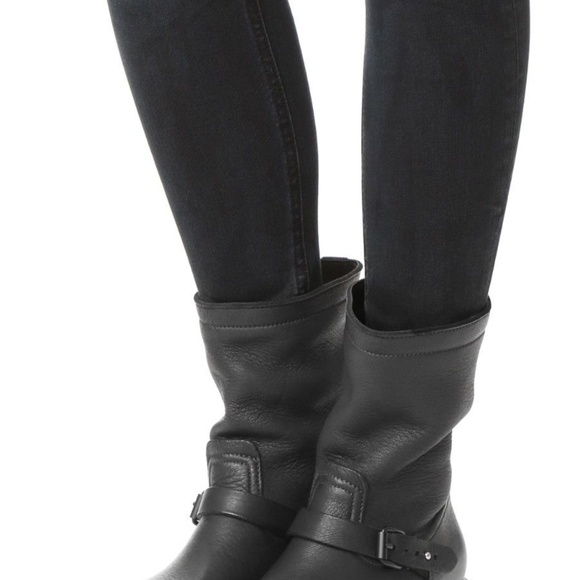Rag & Bone Black Oliver Elk Leather Moto Boots - Picture 7 of 7
